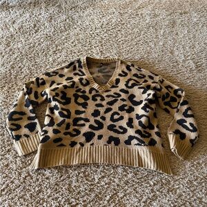 Leopard Print V-Neck Sweater